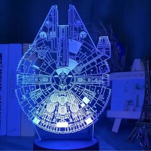 Star Wars 3D Illusion LED Night Light Disney Style Lamp Bedroom Decor Table Lamp